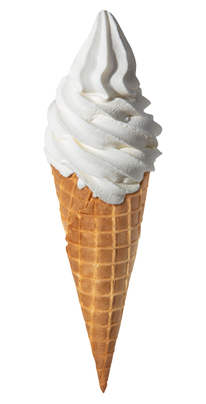 vanilla ice cream in a waffle cone